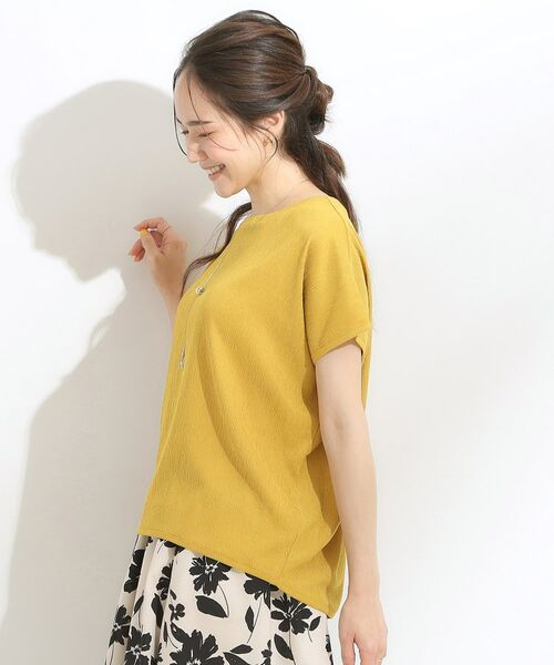 SHOO・LA・RUE / シューラルー カットソー | 【S-LL】ブラウス見えする 軽やかな着心地の しぼしぼトップス | 詳細18