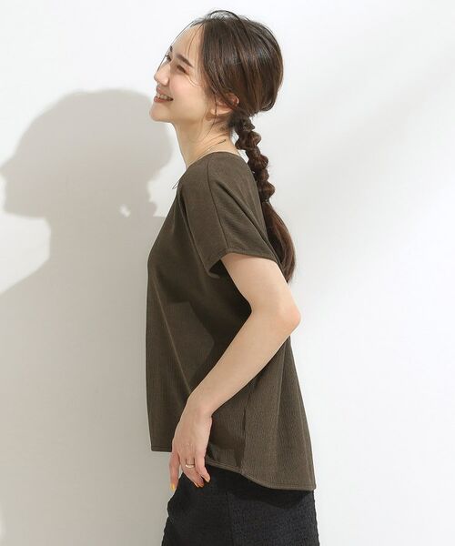 SHOO・LA・RUE / シューラルー カットソー | 【S-LL】ブラウス見えする 軽やかな着心地の しぼしぼトップス | 詳細2