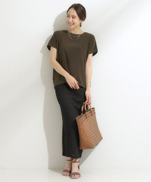 SHOO・LA・RUE / シューラルー カットソー | 【S-LL】ブラウス見えする 軽やかな着心地の しぼしぼトップス | 詳細3