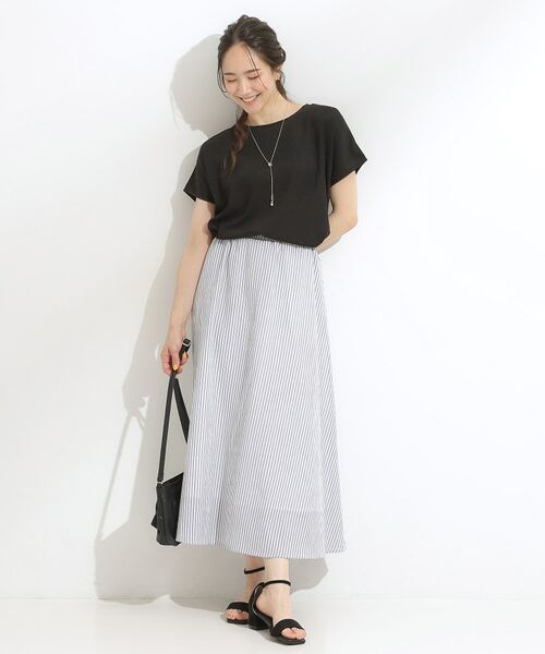 SHOO・LA・RUE / シューラルー カットソー | 【S-LL】ブラウス見えする 軽やかな着心地の しぼしぼトップス | 詳細7