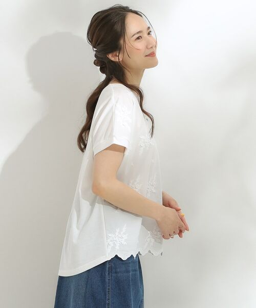 SHOO・LA・RUE / シューラルー カットソー | 【洗える/S-LL】インせず着られる さらっと大人上品 刺繍トップス | 詳細2