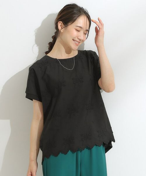 SHOO・LA・RUE / シューラルー カットソー | 【洗える/S-LL】インせず着られる さらっと大人上品 刺繍トップス | 詳細5