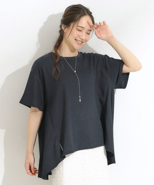 SHOO・LA・RUE / シューラルー カットソー | 【S-LL/洗える/体型カバー/5分袖】涼しくきれいに決まる Aライントップス | 詳細1