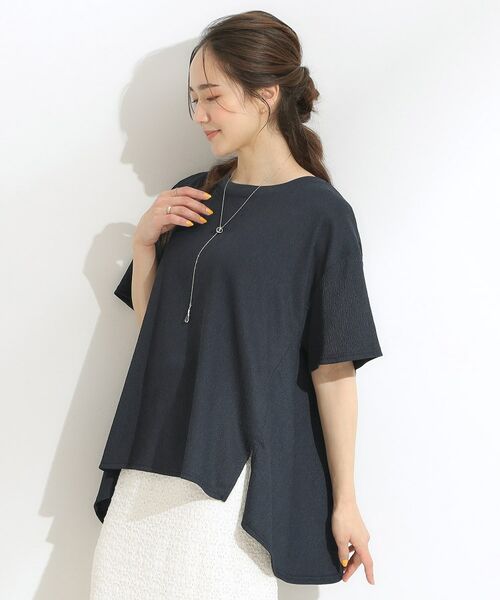 SHOO・LA・RUE / シューラルー カットソー | 【S-LL/洗える/体型カバー/5分袖】涼しくきれいに決まる Aライントップス | 詳細2