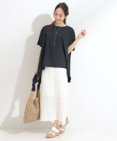 SHOO・LA・RUE / シューラルー カットソー | 【S-LL/洗える/体型カバー/5分袖】涼しくきれいに決まる Aライントップス | 詳細3