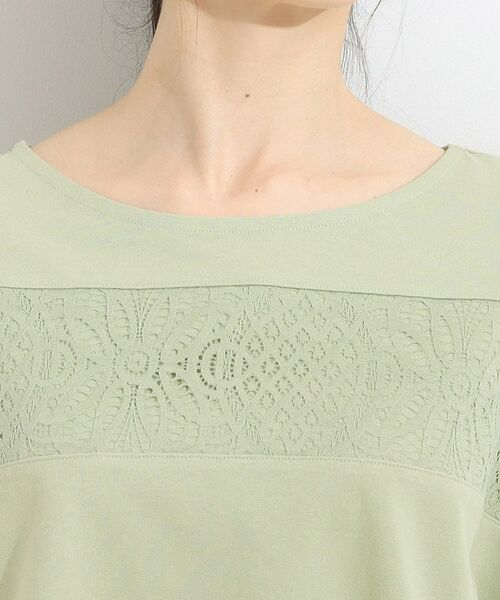 SHOO・LA・RUE / シューラルー カットソー | 【洗える/S-LL/体型カバー】レース使いが華やか フレンチスリーブコットンTシャツ | 詳細16