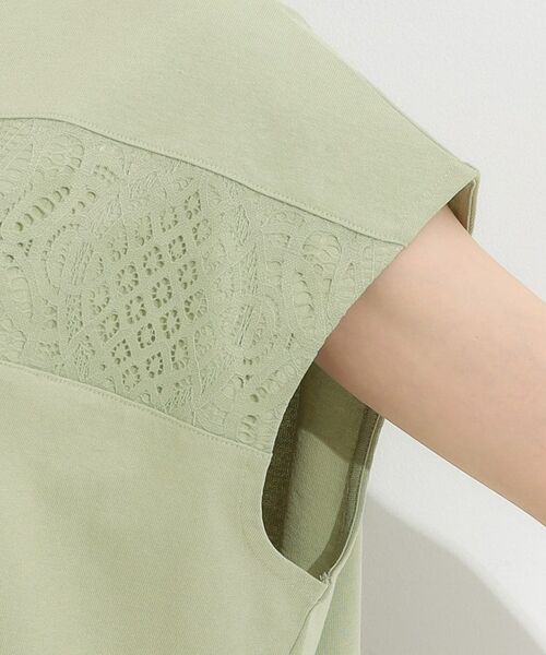 SHOO・LA・RUE / シューラルー カットソー | 【洗える/S-LL/体型カバー】レース使いが華やか フレンチスリーブコットンTシャツ | 詳細17