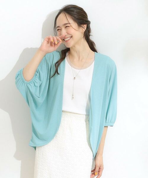 SHOO・LA・RUE / シューラルー カーディガン・ボレロ | 【ひんやり/UV/さらさらタッチ】女性らしさ漂う 5分袖ボレロカーディガン | 詳細12