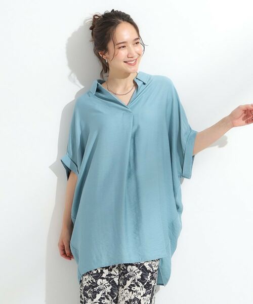 SHOO・LA・RUE / シューラルー チュニック | 【ひんやり/S-LL】すっきりきれいに体型カバー コクーンシルエットワンピース | 詳細13