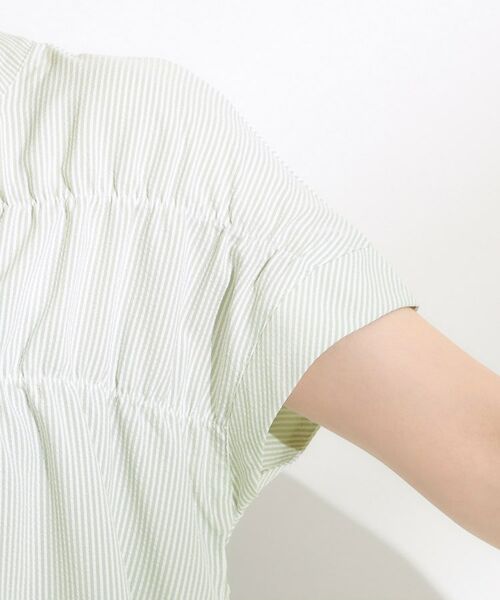 SHOO・LA・RUE / シューラルー チュニック | 【S-LL/ひんやり/体型カバー】サッカーストライプ Aラインチュニックブラウス | 詳細21