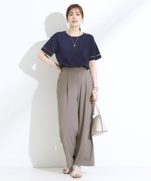 SHOO・LA・RUE / シューラルー パンツ | 【S-LL/ひんやり/UV】リラクシーな穿き心地 エアリーワイドパンツ | 詳細3