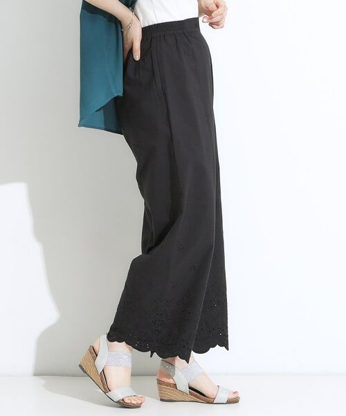 SHOO・LA・RUE / シューラルー パンツ | 【S-LL】華やかさをプラスする 裾刺繍ストレートパンツ | 詳細6