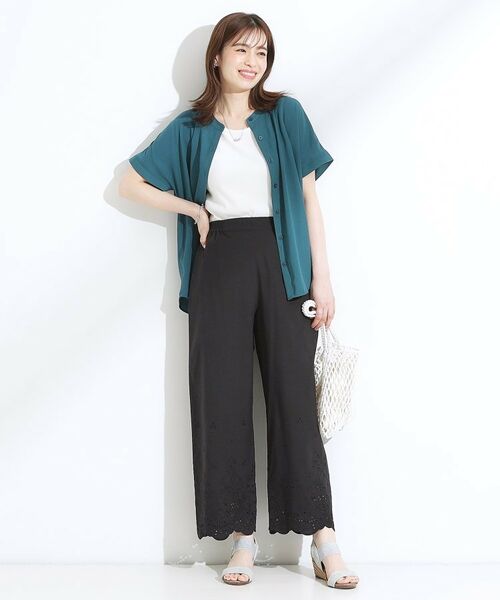 SHOO・LA・RUE / シューラルー パンツ | 【S-LL】華やかさをプラスする 裾刺繍ストレートパンツ | 詳細7