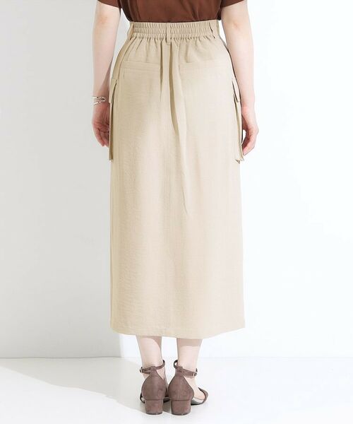 SHOO・LA・RUE / シューラルー ロング・マキシ丈スカート | 【S-LL】大人のきれいめカジュアルに 麻調カーゴナロースカート | 詳細11