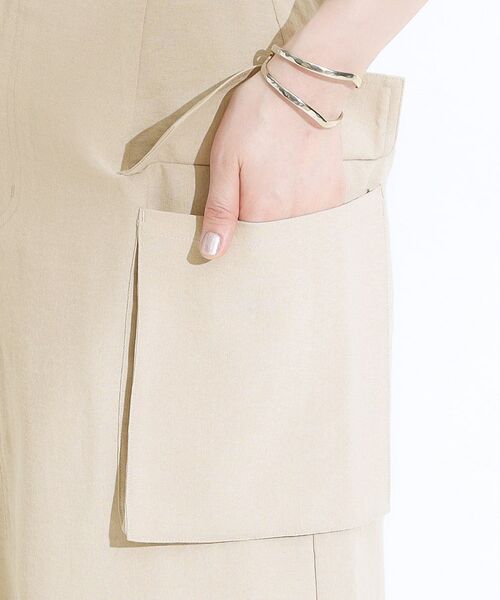 SHOO・LA・RUE / シューラルー ロング・マキシ丈スカート | 【S-LL】大人のきれいめカジュアルに 麻調カーゴナロースカート | 詳細14