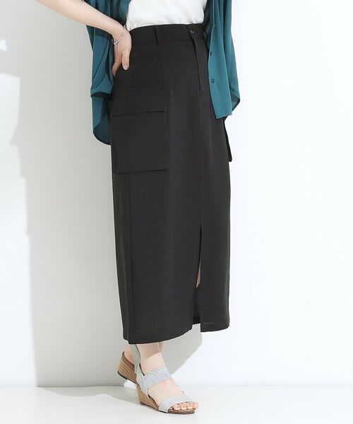 SHOO・LA・RUE / シューラルー ロング・マキシ丈スカート | 【S-LL】大人のきれいめカジュアルに 麻調カーゴナロースカート | 詳細2