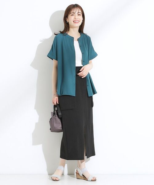 SHOO・LA・RUE / シューラルー ロング・マキシ丈スカート | 【S-LL】大人のきれいめカジュアルに 麻調カーゴナロースカート | 詳細3