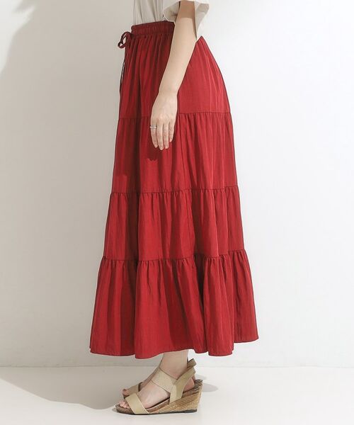 SHOO・LA・RUE / シューラルー ロング・マキシ丈スカート | 【洗える/S-LL】微光沢で華やかなティアードスカート | 詳細10