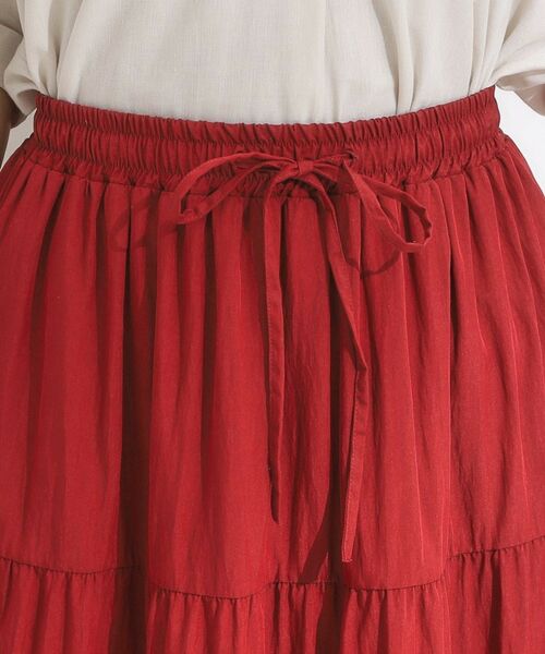 SHOO・LA・RUE / シューラルー ロング・マキシ丈スカート | 【洗える/S-LL】微光沢で華やかなティアードスカート | 詳細12