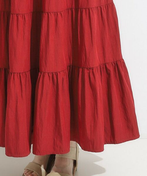 SHOO・LA・RUE / シューラルー ロング・マキシ丈スカート | 【洗える/S-LL】微光沢で華やかなティアードスカート | 詳細14