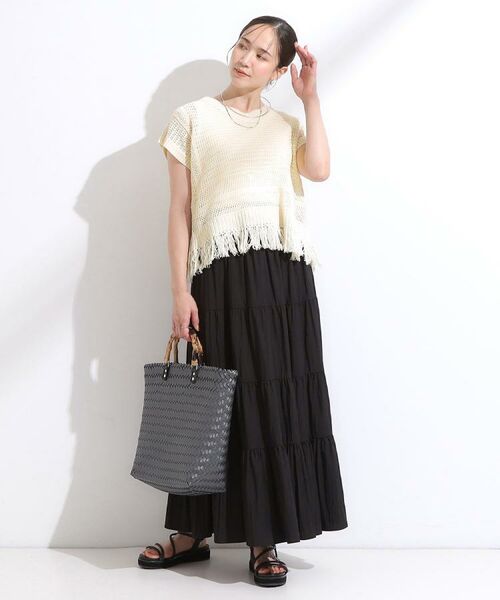 SHOO・LA・RUE / シューラルー ロング・マキシ丈スカート | 【洗える/S-LL】微光沢で華やかなティアードスカート | 詳細15