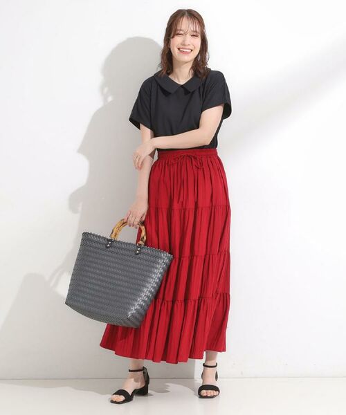 SHOO・LA・RUE / シューラルー ロング・マキシ丈スカート | 【洗える/S-LL】微光沢で華やかなティアードスカート | 詳細18