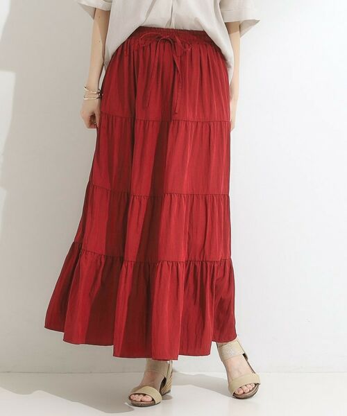 SHOO・LA・RUE / シューラルー ロング・マキシ丈スカート | 【洗える/S-LL】微光沢で華やかなティアードスカート | 詳細5