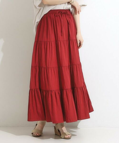 SHOO・LA・RUE / シューラルー ロング・マキシ丈スカート | 【洗える/S-LL】微光沢で華やかなティアードスカート | 詳細6