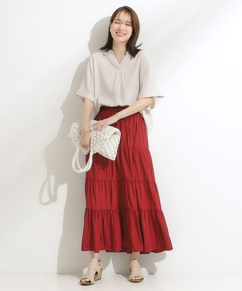 SHOO・LA・RUE / シューラルー ロング・マキシ丈スカート | 【洗える/S-LL】微光沢で華やかなティアードスカート | 詳細7