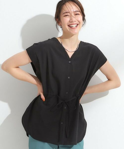 SHOO・LA・RUE / シューラルー シャツ・ブラウス | 【S-LL】シルエットが変えられる サファリシャツ（ブラック(019)）