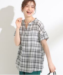 SHOO・LA・RUE / シューラルー シャツ・ブラウス | 【S-LL】きれいに体型カバー さらシャリコットン スキッパーシャツ