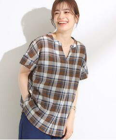 SHOO・LA・RUE / シューラルー シャツ・ブラウス | 【S-LL】きれいに体型カバー さらシャリコットン スキッパーシャツ