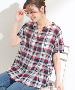 SHOO・LA・RUE / シューラルー シャツ・ブラウス | 【S-LL】きれいに体型カバー さらシャリコットン スキッパーシャツ