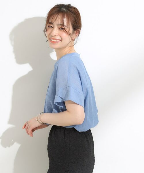 SHOO・LA・RUE / シューラルー シャツ・ブラウス | 【S-LL】きれいに体型カバー さらシャリコットン スキッパーシャツ | 詳細13