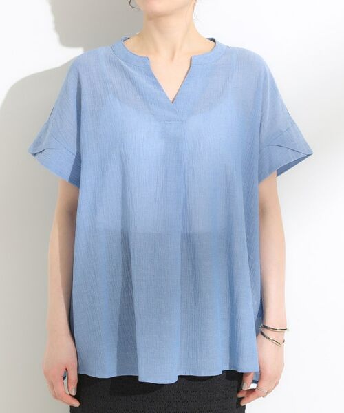 SHOO・LA・RUE / シューラルー シャツ・ブラウス | 【S-LL】きれいに体型カバー さらシャリコットン スキッパーシャツ | 詳細16