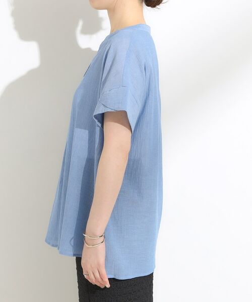 SHOO・LA・RUE / シューラルー シャツ・ブラウス | 【S-LL】きれいに体型カバー さらシャリコットン スキッパーシャツ | 詳細17