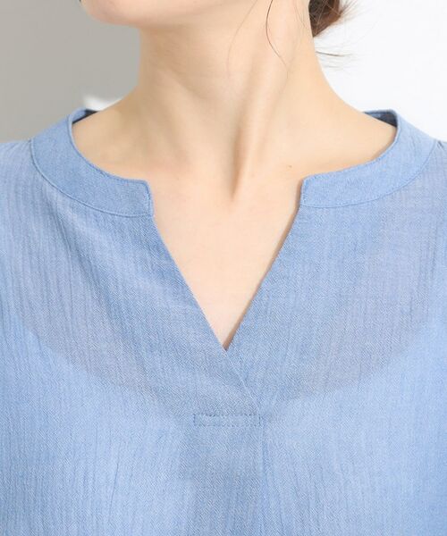 SHOO・LA・RUE / シューラルー シャツ・ブラウス | 【S-LL】きれいに体型カバー さらシャリコットン スキッパーシャツ | 詳細19