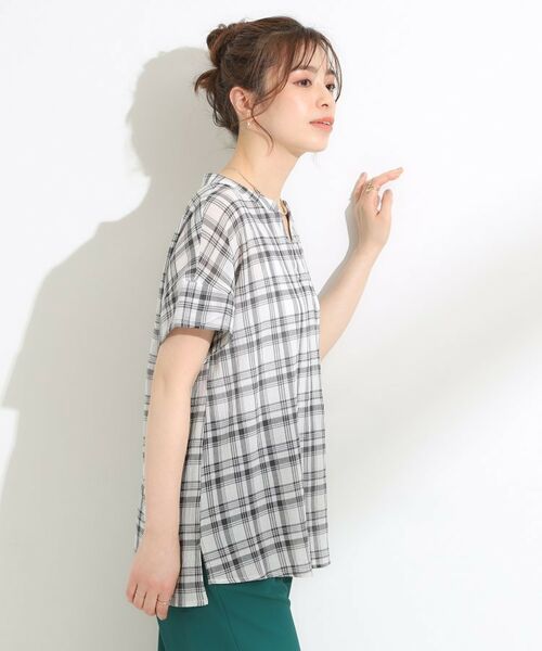 SHOO・LA・RUE / シューラルー シャツ・ブラウス | 【S-LL】きれいに体型カバー さらシャリコットン スキッパーシャツ | 詳細2