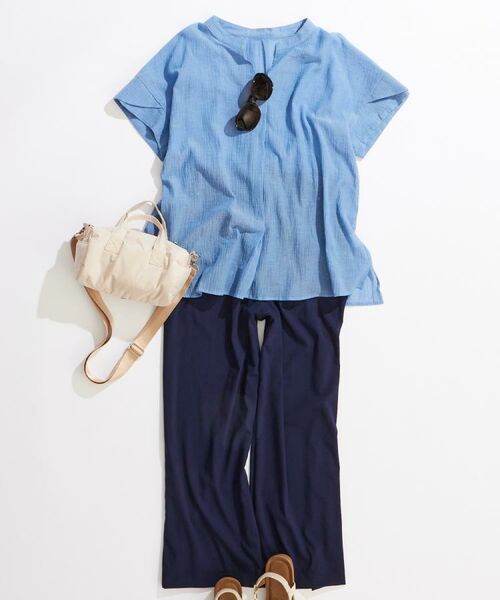 SHOO・LA・RUE / シューラルー シャツ・ブラウス | 【S-LL】きれいに体型カバー さらシャリコットン スキッパーシャツ | 詳細23