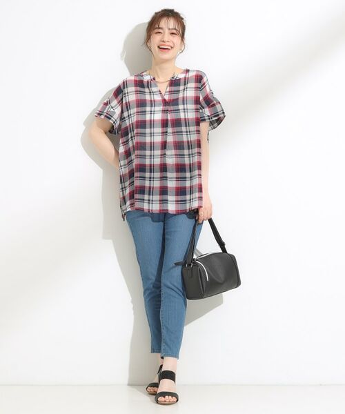 SHOO・LA・RUE / シューラルー シャツ・ブラウス | 【S-LL】きれいに体型カバー さらシャリコットン スキッパーシャツ | 詳細7