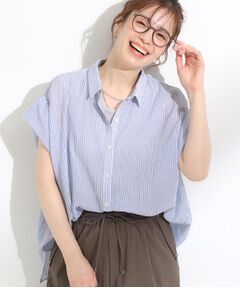 SHOO・LA・RUE / シューラルー シャツ・ブラウス | 【S-LL】さらシャリコットン 上品なシアー感のフロントボタンシャツ