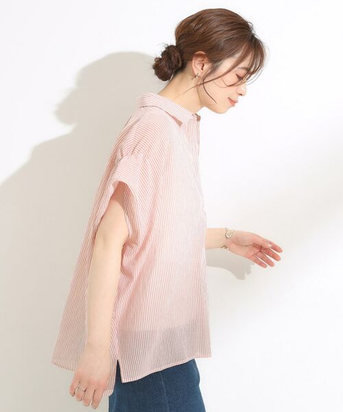 SHOO・LA・RUE / シューラルー シャツ・ブラウス | 【S-LL】さらシャリコットン 上品なシアー感のフロントボタンシャツ | 詳細10