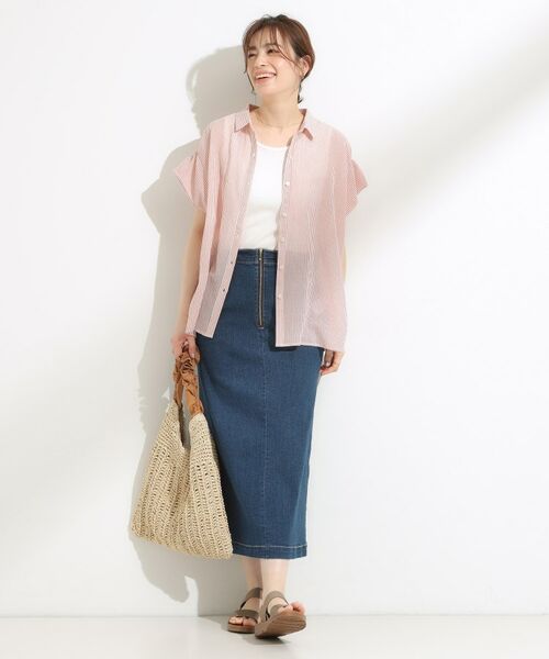 SHOO・LA・RUE / シューラルー シャツ・ブラウス | 【S-LL】さらシャリコットン 上品なシアー感のフロントボタンシャツ | 詳細11