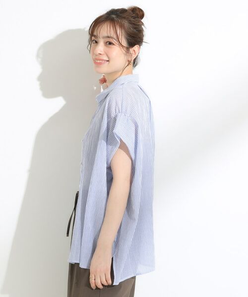 SHOO・LA・RUE / シューラルー シャツ・ブラウス | 【S-LL】さらシャリコットン 上品なシアー感のフロントボタンシャツ | 詳細14