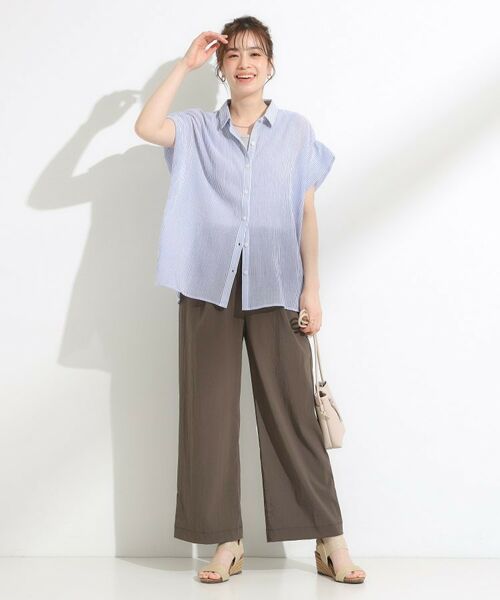 SHOO・LA・RUE / シューラルー シャツ・ブラウス | 【S-LL】さらシャリコットン 上品なシアー感のフロントボタンシャツ | 詳細15