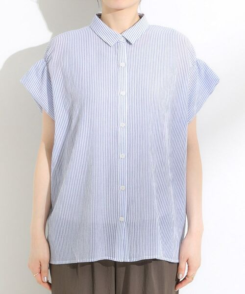 SHOO・LA・RUE / シューラルー シャツ・ブラウス | 【S-LL】さらシャリコットン 上品なシアー感のフロントボタンシャツ | 詳細17