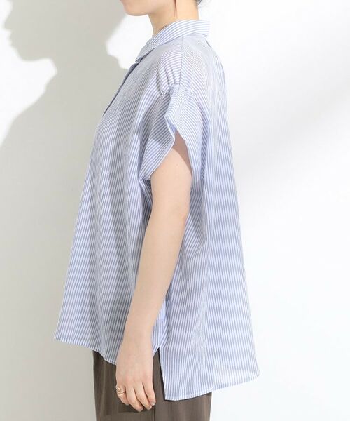 SHOO・LA・RUE / シューラルー シャツ・ブラウス | 【S-LL】さらシャリコットン 上品なシアー感のフロントボタンシャツ | 詳細18