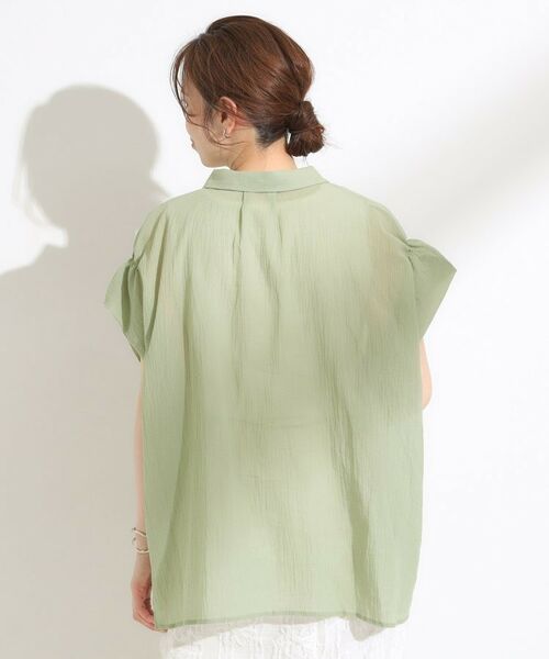 SHOO・LA・RUE / シューラルー シャツ・ブラウス | 【S-LL】さらシャリコットン 上品なシアー感のフロントボタンシャツ | 詳細2