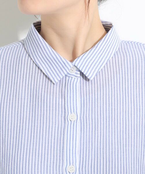 SHOO・LA・RUE / シューラルー シャツ・ブラウス | 【S-LL】さらシャリコットン 上品なシアー感のフロントボタンシャツ | 詳細20