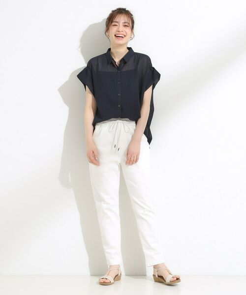 SHOO・LA・RUE / シューラルー シャツ・ブラウス | 【S-LL】さらシャリコットン 上品なシアー感のフロントボタンシャツ | 詳細7